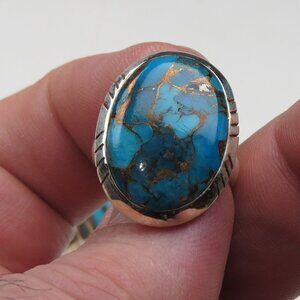 $350 Sterling Silver Copper Turquoise Ring s